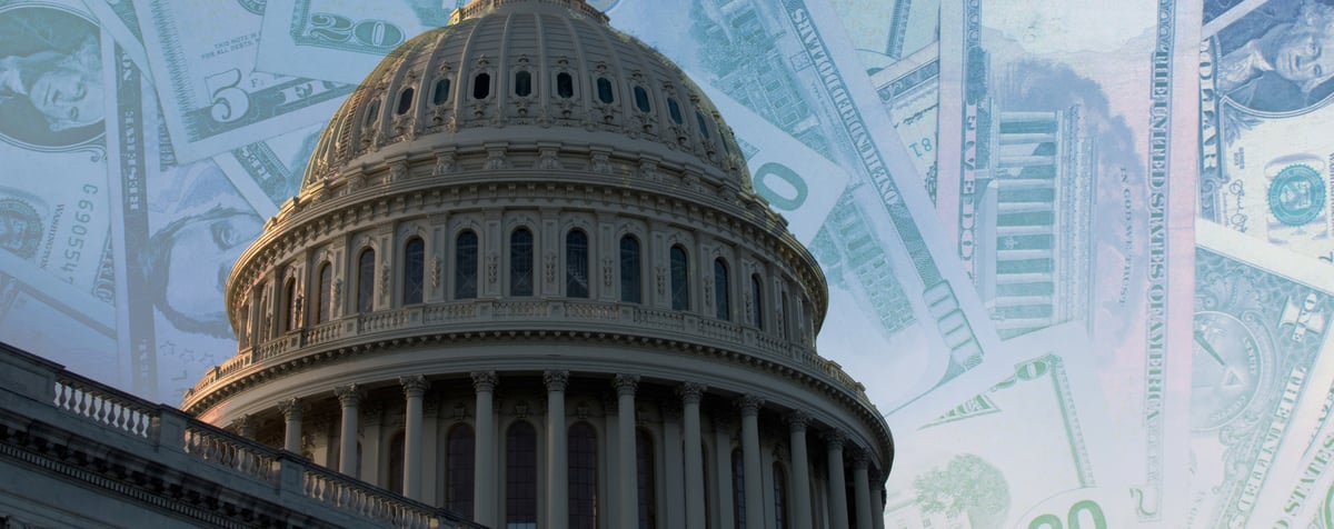 Government building and money background email header image